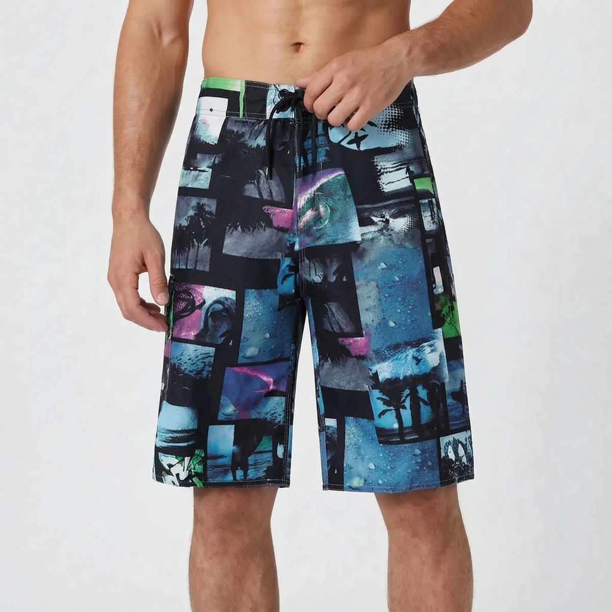 Men's Graphic Print Boardshorts - Oceaniq