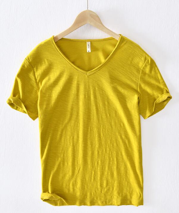 Men's Lightweight Linen V-Neck T-Shirt – Breathable & Summery