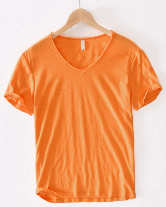 Men's Lightweight Linen V-Neck T-Shirt – Breathable & Summery