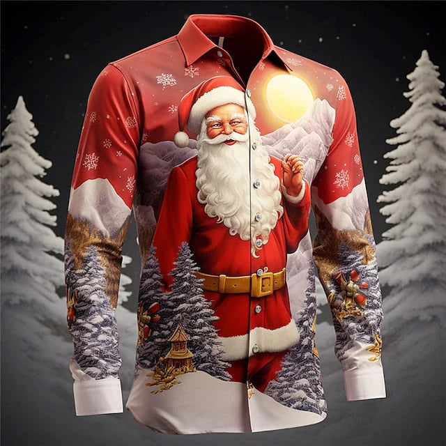 Men's Linen Christmas Shirt
