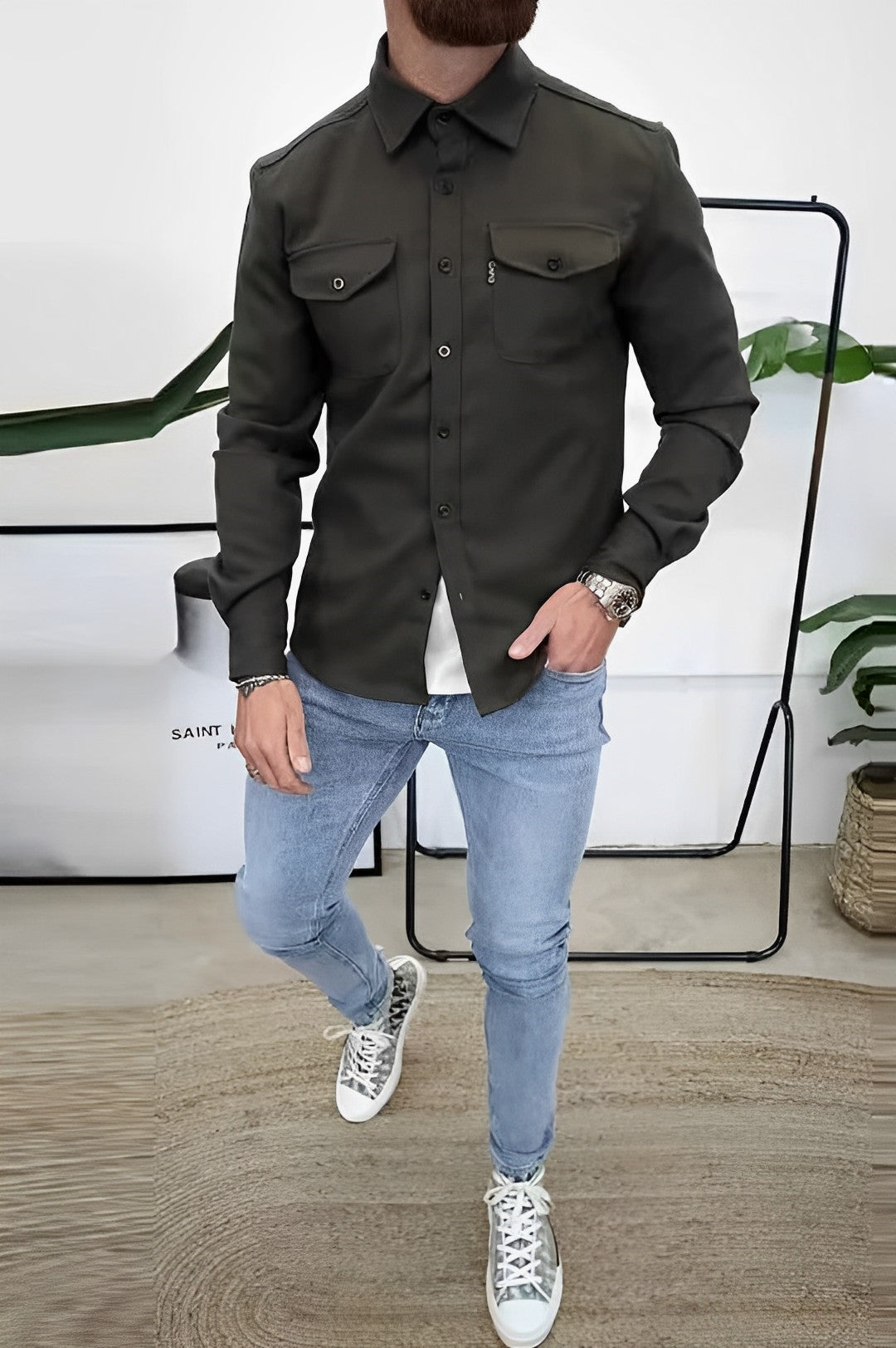 Men's Long-Sleeve Casual Shirt for Everyday Comfort