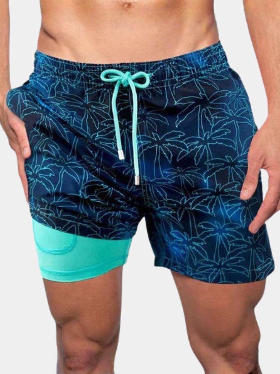 Men's Quick-Dry Swim Shorts with Compression Liner