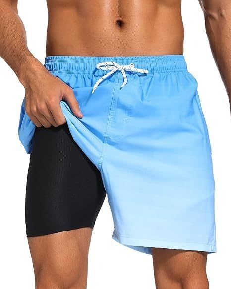 Men's Quick-Dry Swim Shorts with Compression Liner