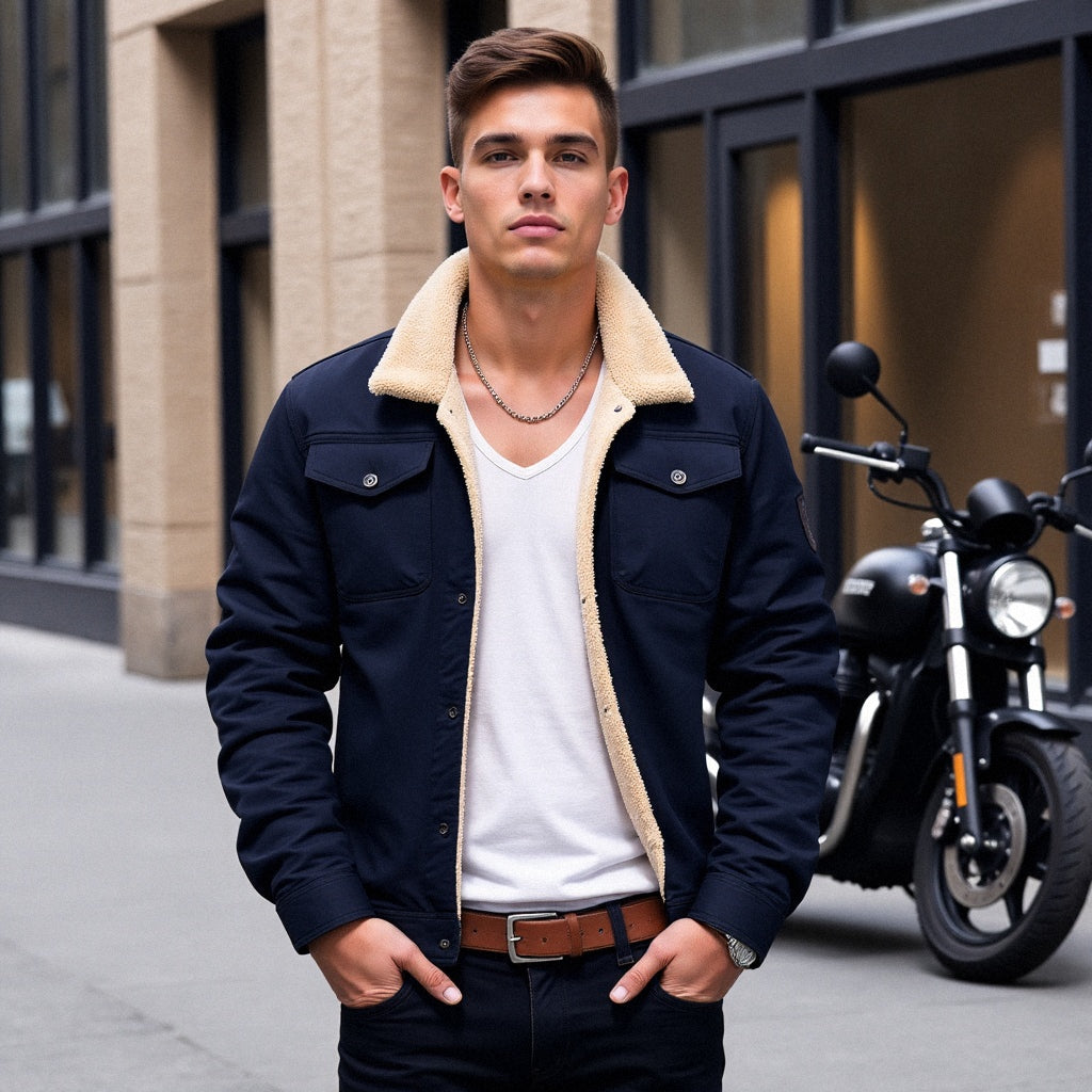 Men's Sherpa-Lined Trucker Jacket