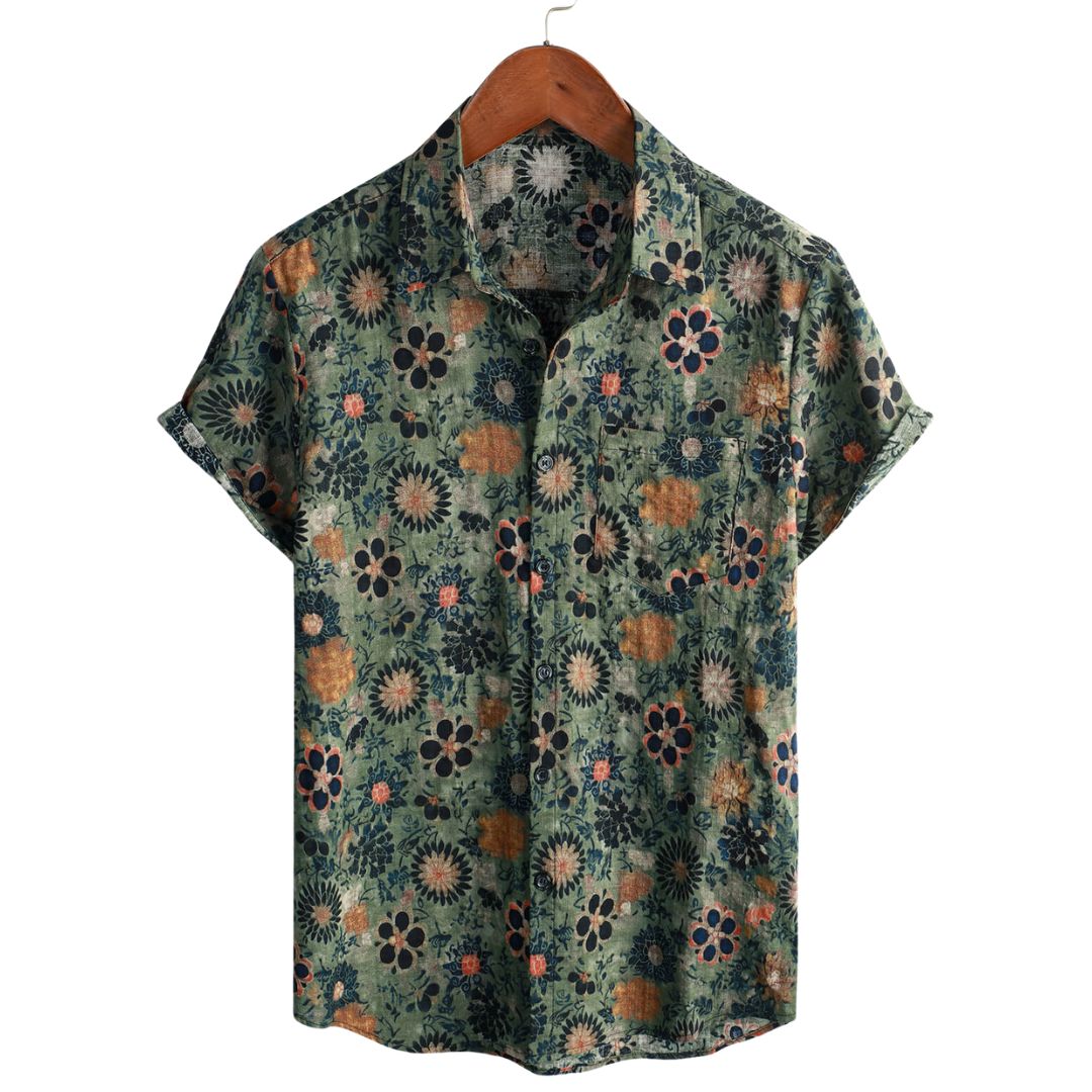 Men's Short-Sleeve Cotton Hawaiian Shirt