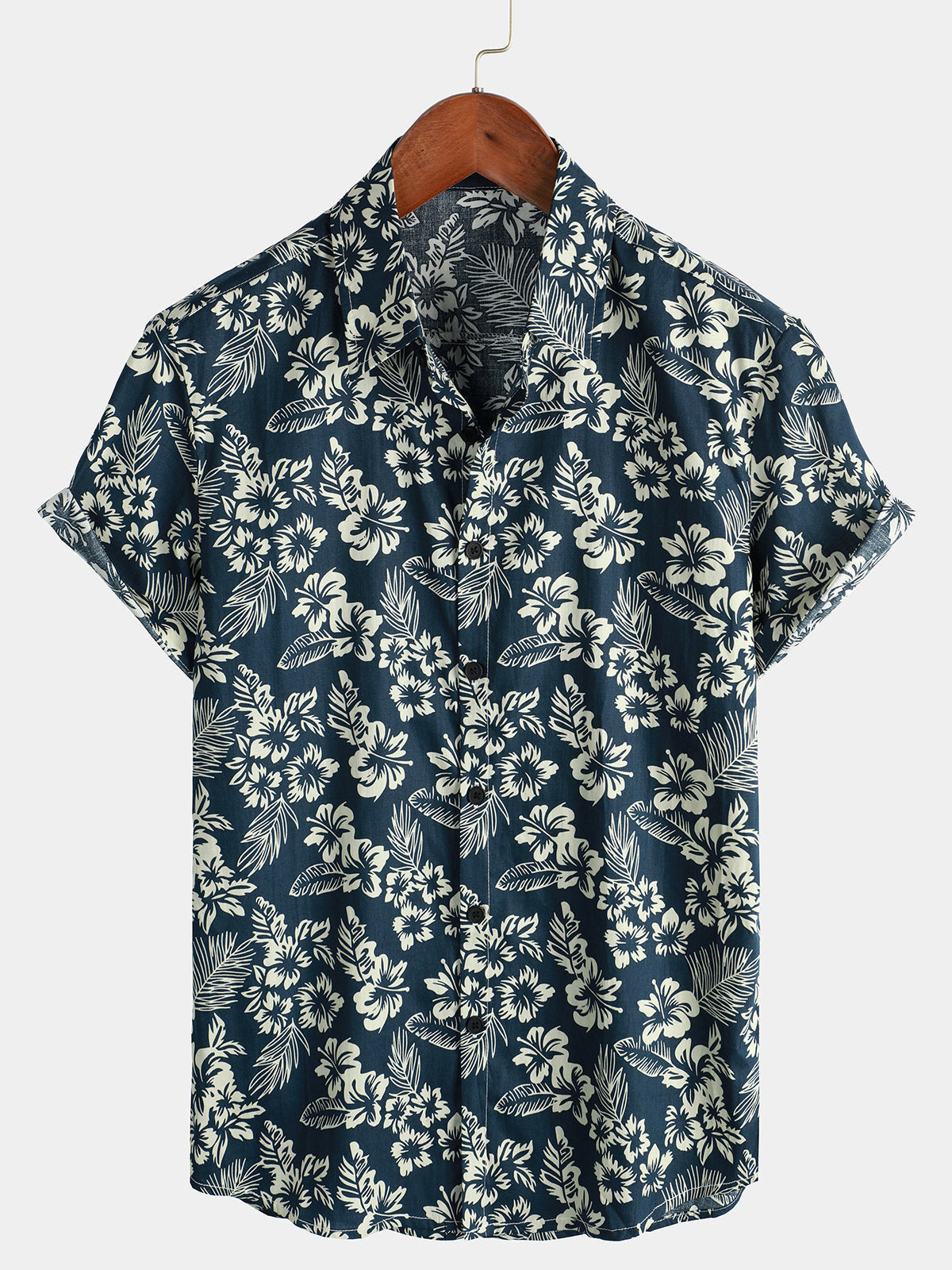 Men's Short-Sleeve Cotton Hawaiian Shirt