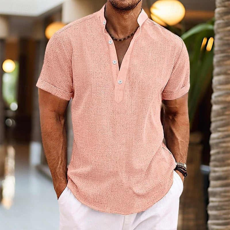 Men's Short Sleeve Henley T-Shirt