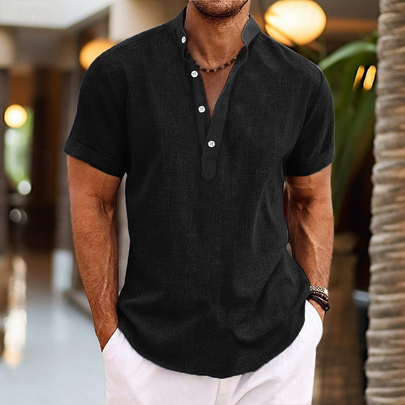 Men's Short Sleeve Henley T-Shirt