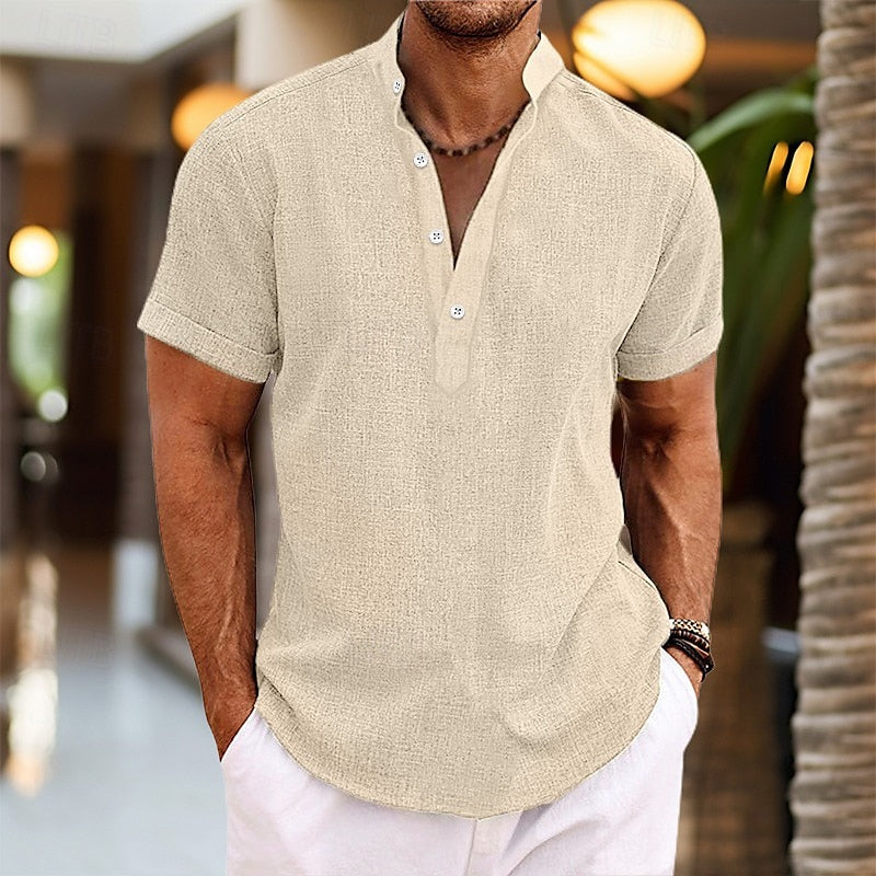 Men's Short Sleeve Henley T-Shirt