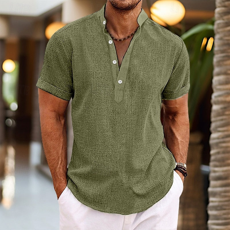 Men's Short Sleeve Henley T-Shirt