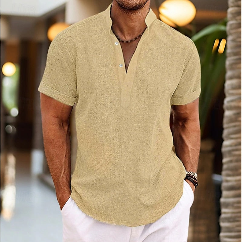 Men's Short Sleeve Henley T-Shirt