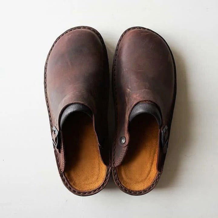Men's Slip-On Mules with Secure Heel Strap