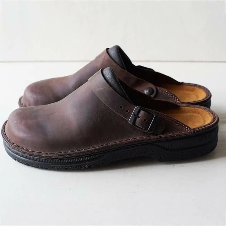 Men's Slip-On Mules with Secure Heel Strap