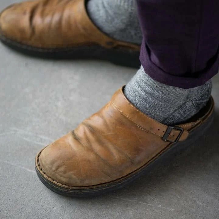 Men's Slip-On Mules with Secure Heel Strap