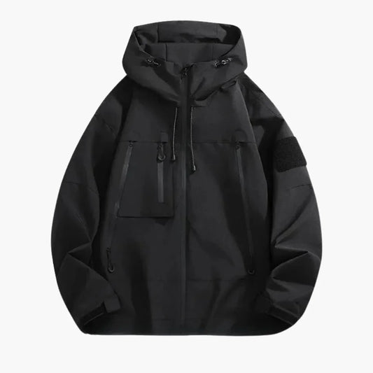 Men's Softshell Jacket with Hood and Zipper Pockets