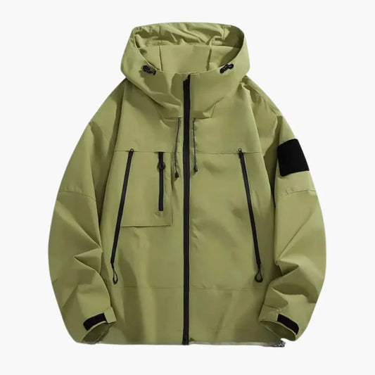 Men's Softshell Jacket with Hood and Zipper Pockets