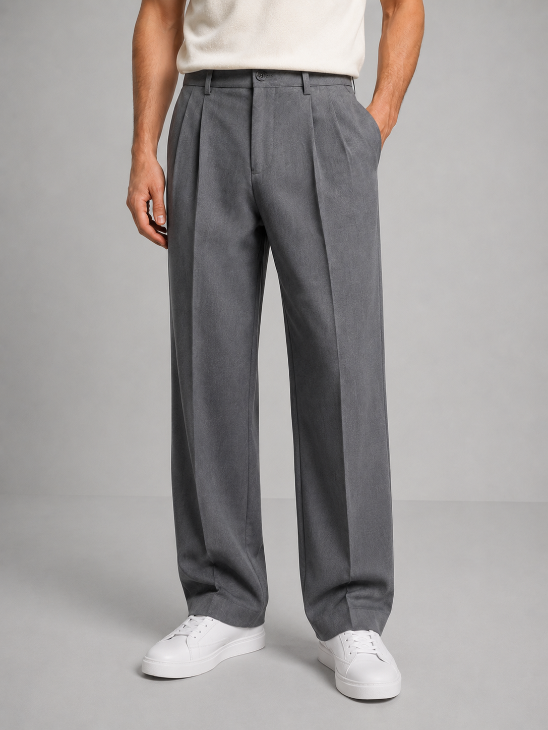 Men's Tailored Straight-Leg Trousers - Smart Casual Fit