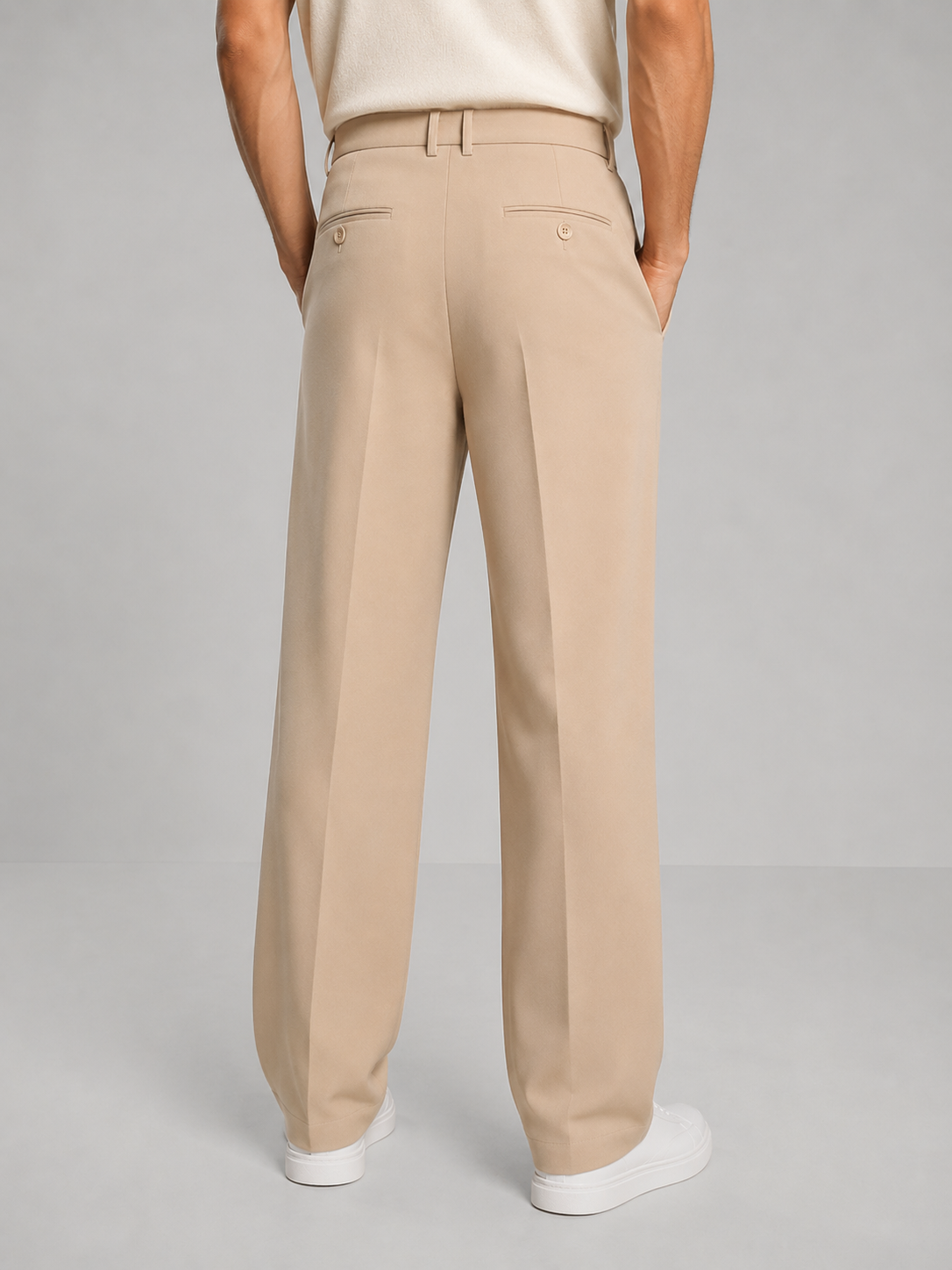 Men's Tailored Straight-Leg Trousers - Smart Casual Fit