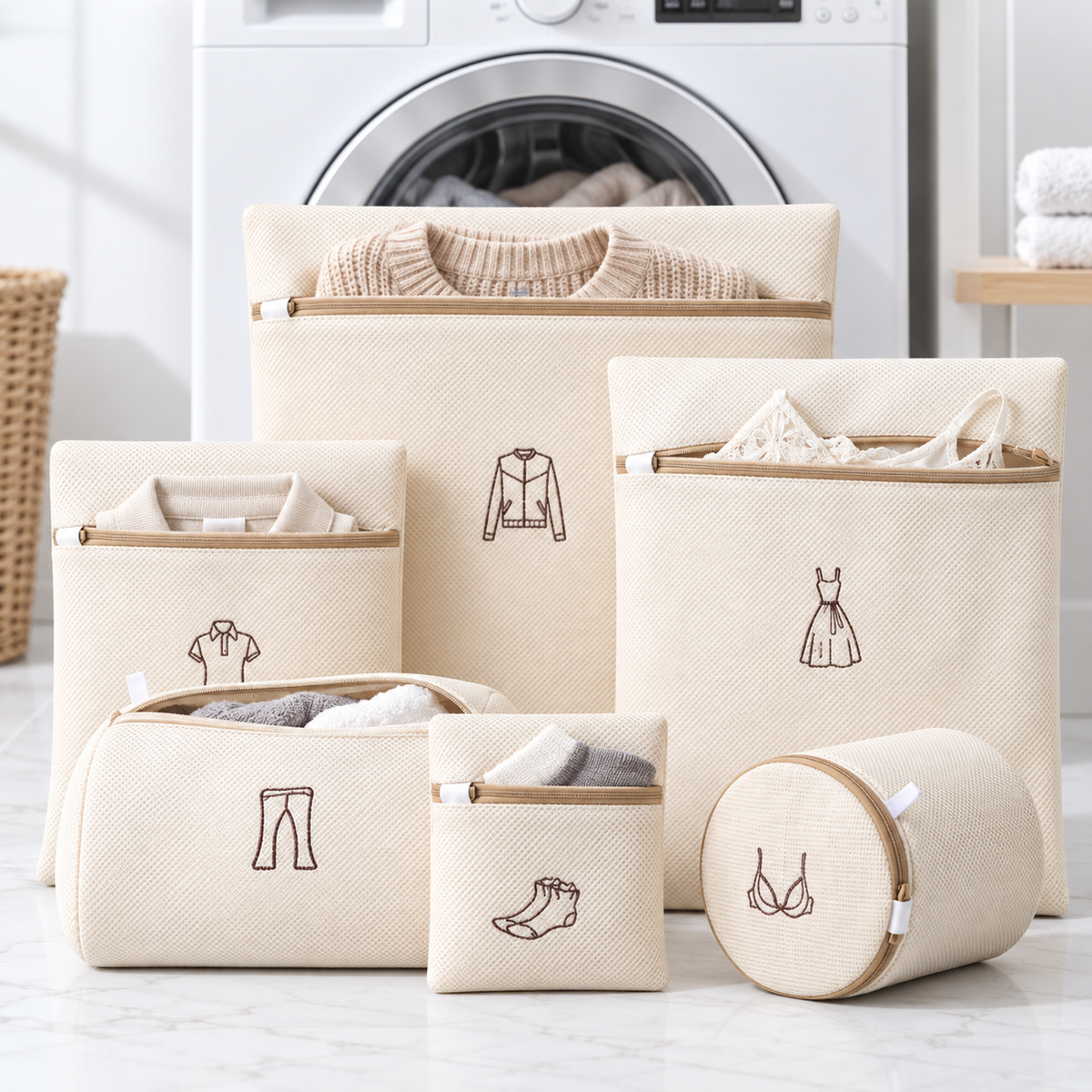 Mesh Laundry Protection Bag Set for Delicates and Shoes