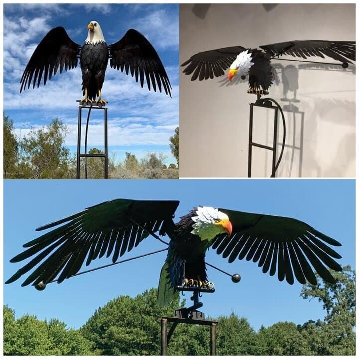 Metal Bird Wind Spinner - Decorative Garden Ornaments