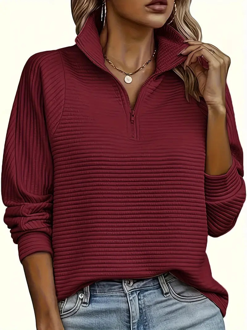 Image of Michaela | Women's Half Zip Funnel Neck Sweater