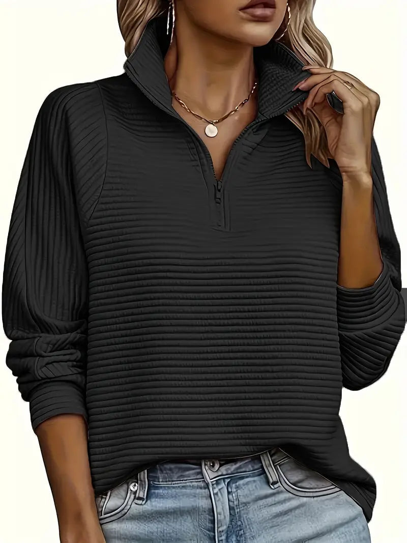 Image of Michaela | Women's Half Zip Funnel Neck Sweater