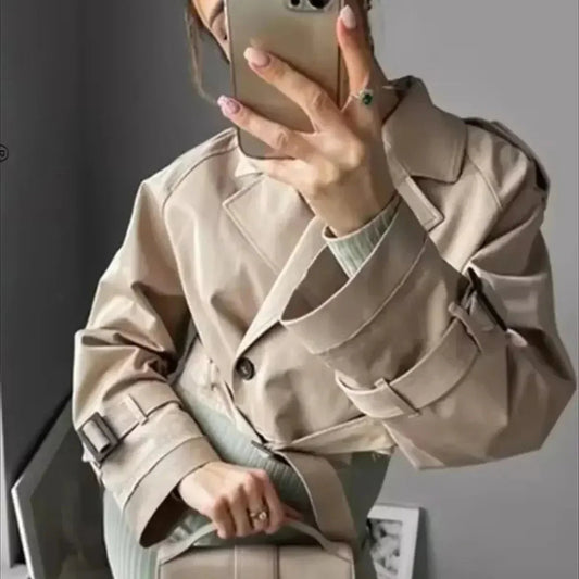 Image of Miley | Women's Cropped Belted Coat