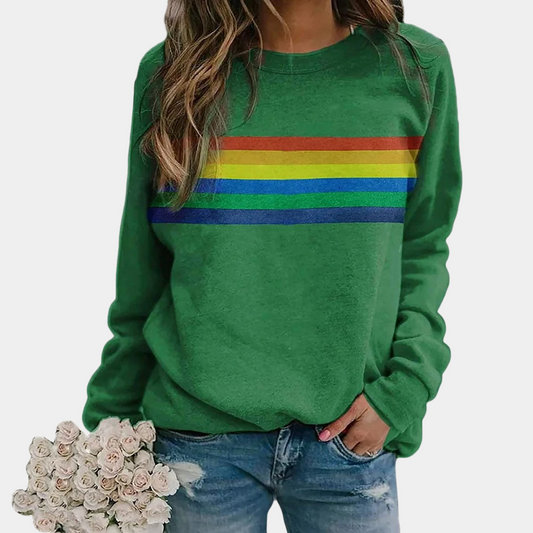 Image of Miranda | Women's Rainbow Stripe Long Sleeve Sweater