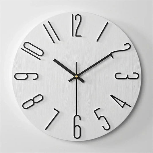 Modern Minimalist Wall Clock with Floating 3D Numerals and Silent Quartz Movement
