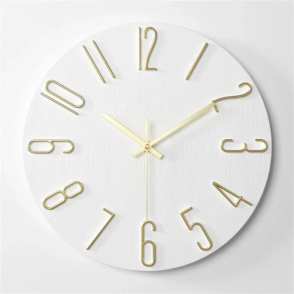 Modern Minimalist Wall Clock with Floating 3D Numerals and Silent Quartz Movement