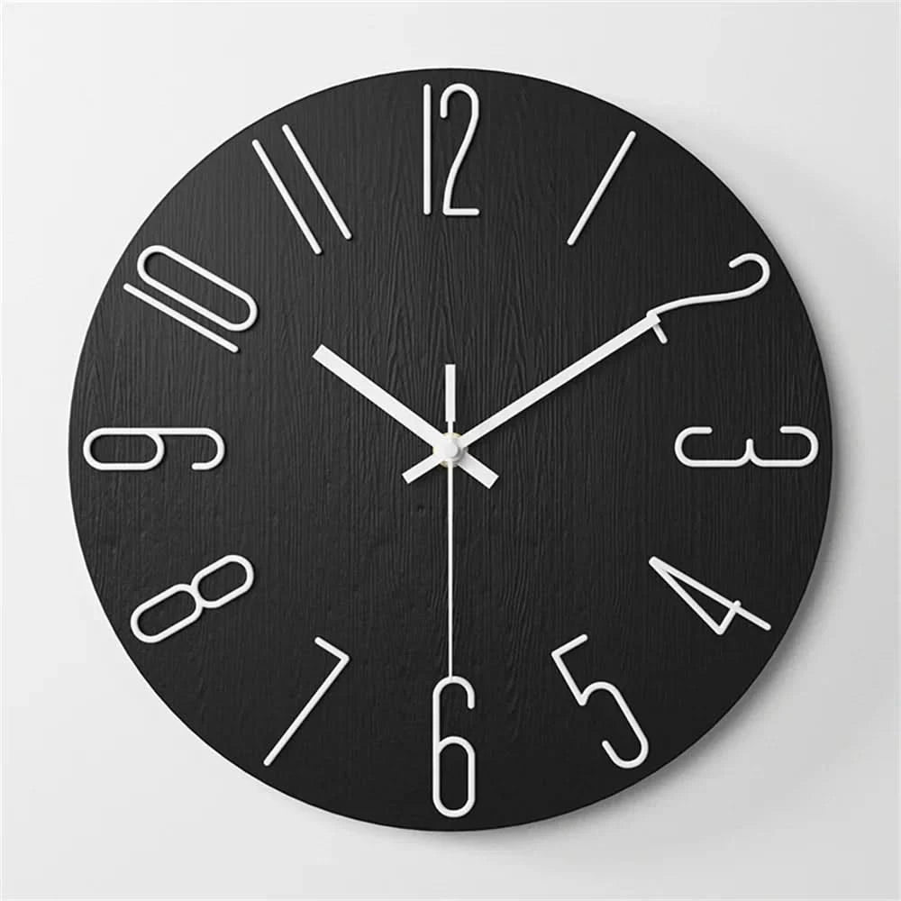 Modern Minimalist Wall Clock with Floating 3D Numerals and Silent Quartz Movement