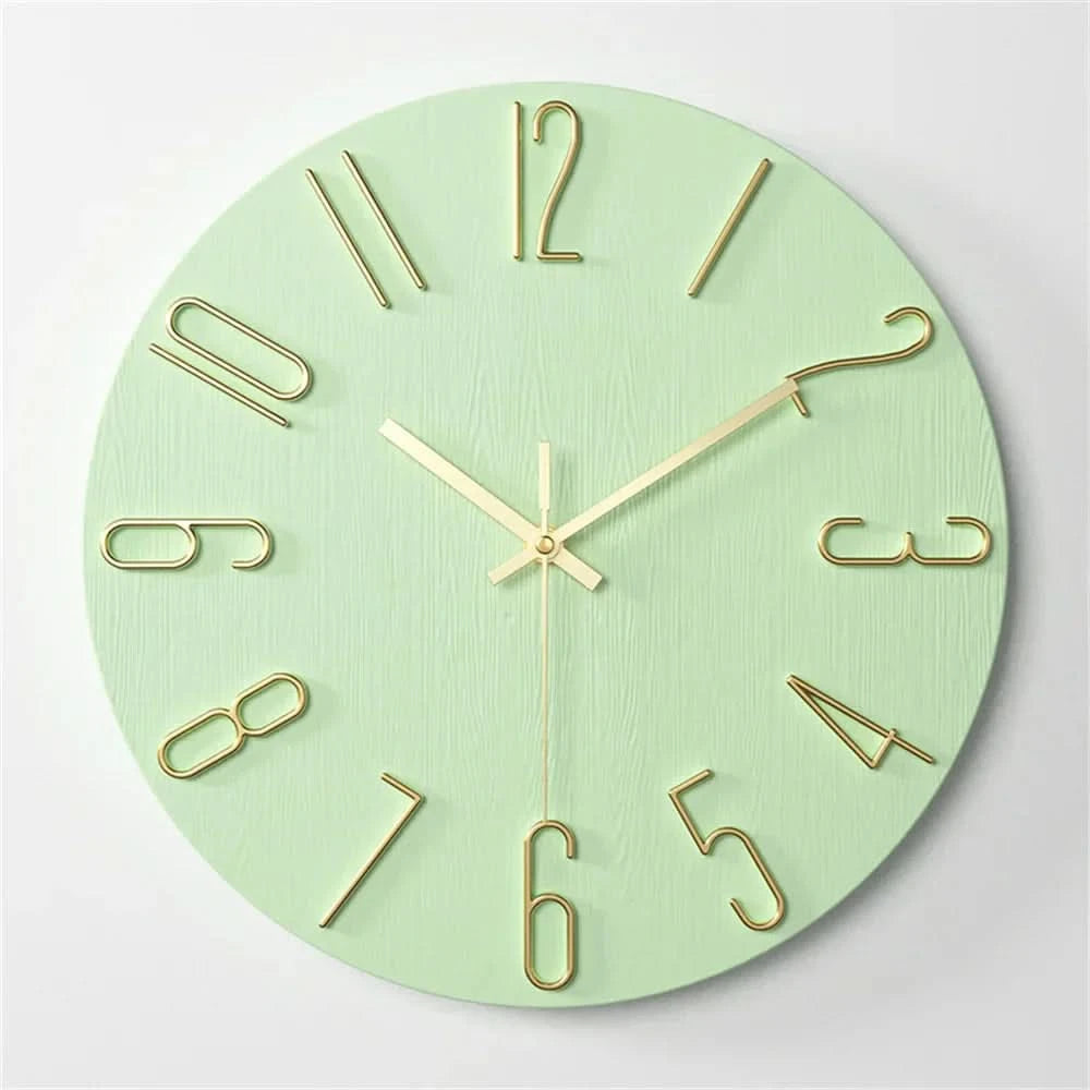 Modern Minimalist Wall Clock with Floating 3D Numerals and Silent Quartz Movement