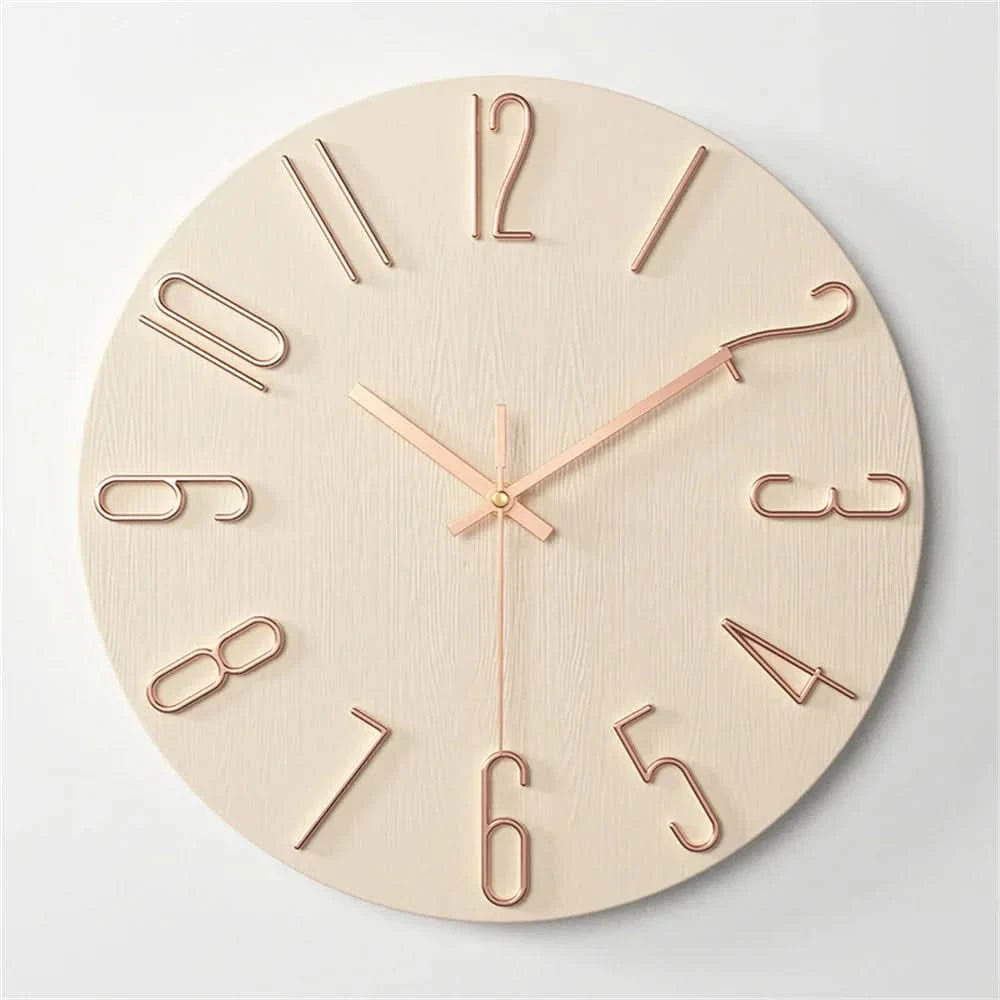 Modern Minimalist Wall Clock with Floating 3D Numerals and Silent Quartz Movement