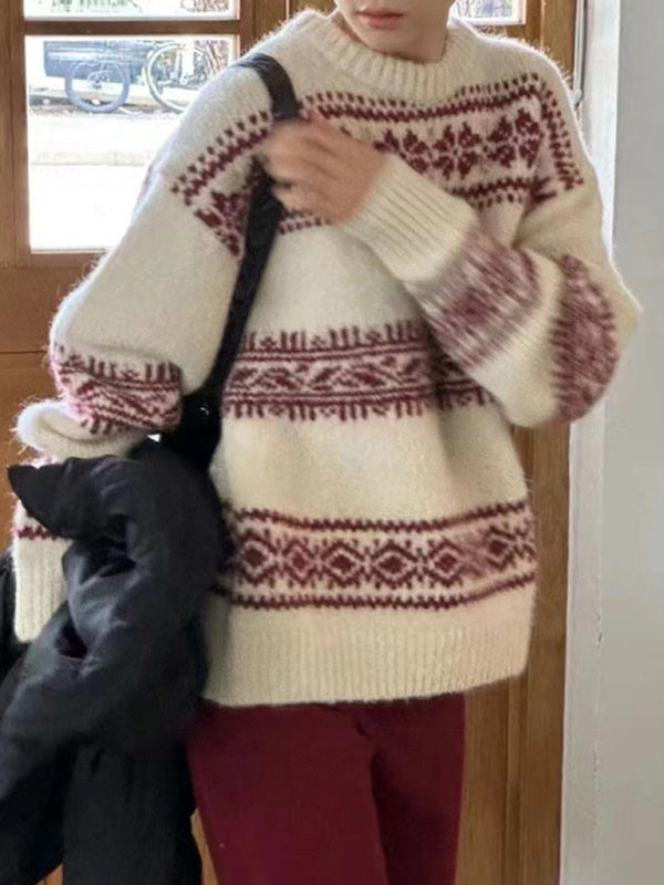Image of Molly | Women's Fair Isle Crewneck Sweater