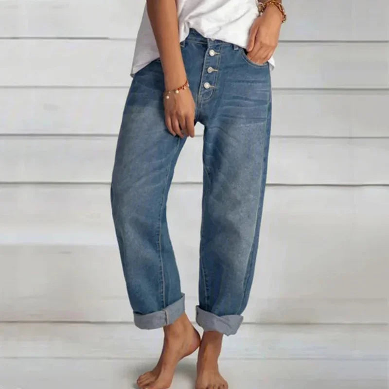 Image of Monica | Women's High-Waisted Boyfriend Jeans
