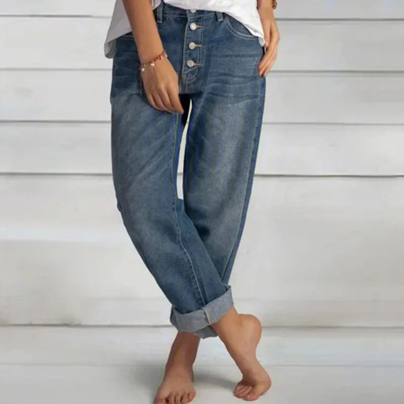 Image of Monica | Women's High-Waisted Boyfriend Jeans