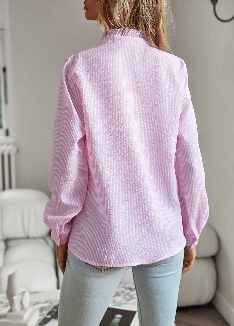 Image of Monica | Women's Long Sleeve Ruffle Blouse