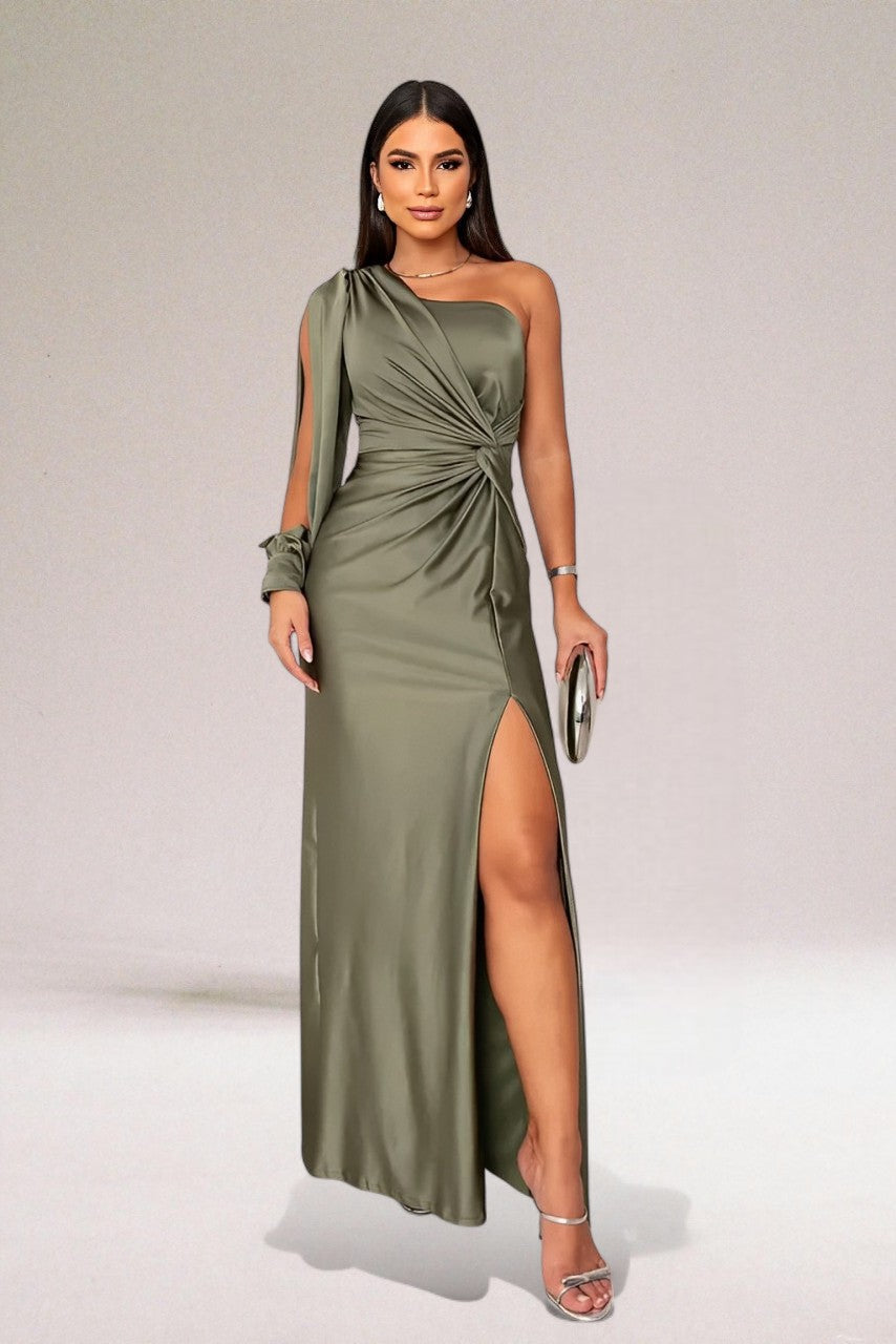 Image of Monica | Women's One Shoulder Maxi Dress