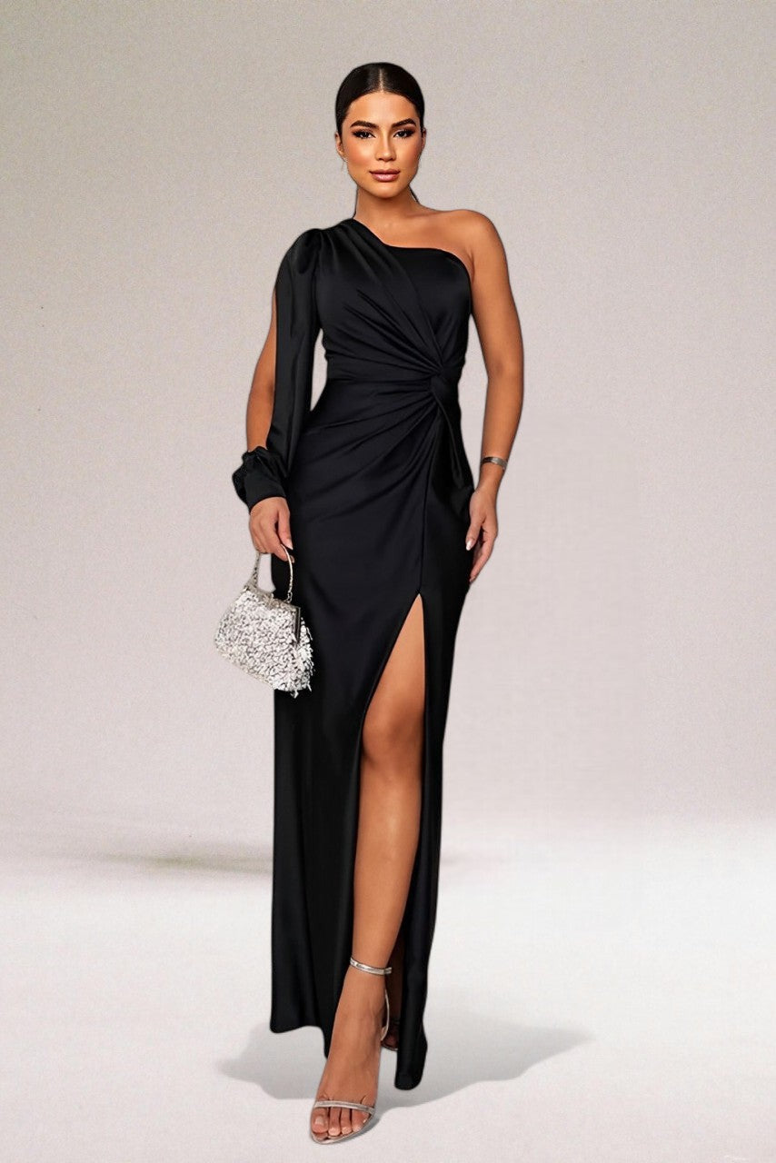 Image of Monica | Women's One Shoulder Maxi Dress