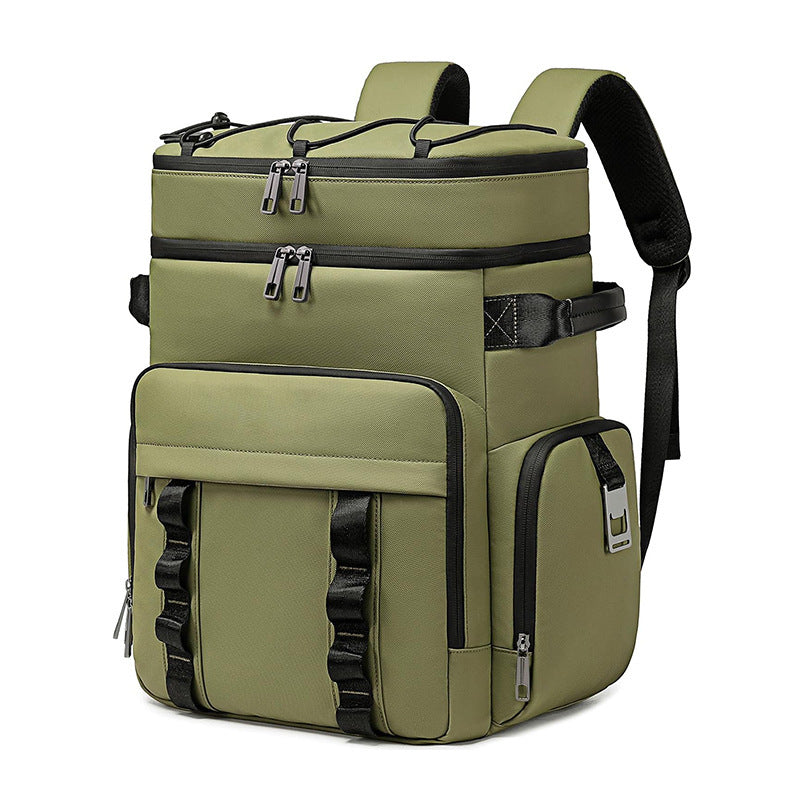 Multifunctional Cooler Backpack with Insulated Interior Compartment and Exterior Pockets