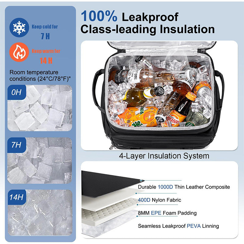 Multifunctional Cooler Backpack with Insulated Interior Compartment and Exterior Pockets