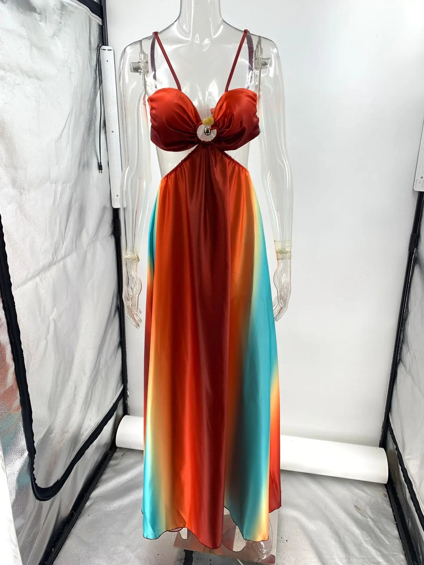 Image of Nadia | Women's Sleeveless Cutout Maxi Dress