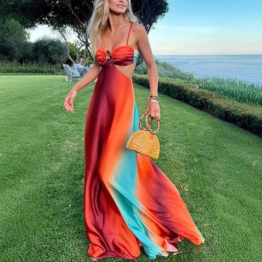 Image of Nadia | Women's Sleeveless Cutout Maxi Dress