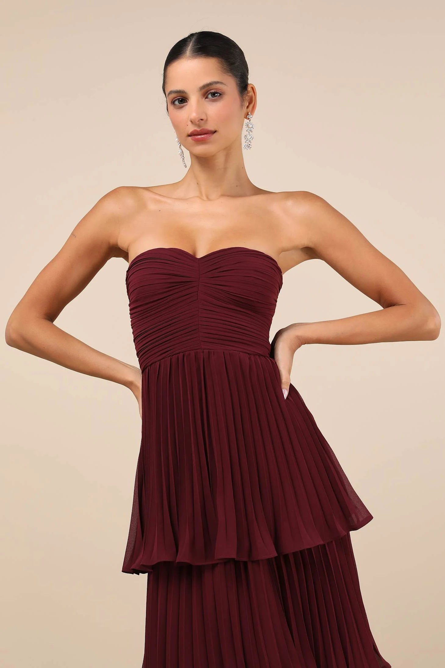 Image of Nadia | Women's Strapless A-Line Maxi Dress