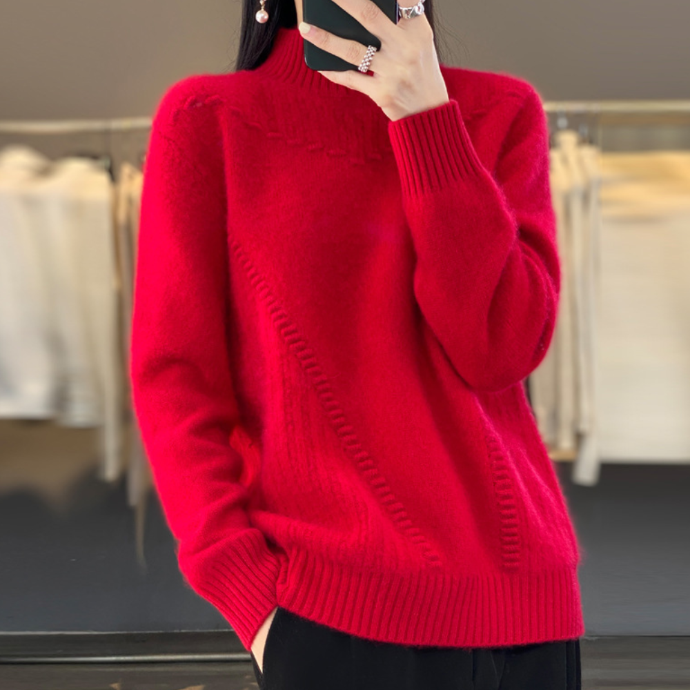 Image of Nancy | Women's Mock Neck Knit Sweater