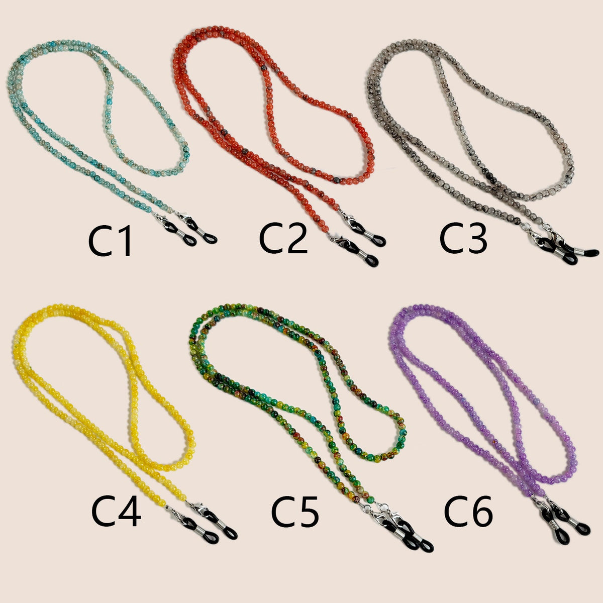 Natural Amethyst Beaded Glasses Chain
