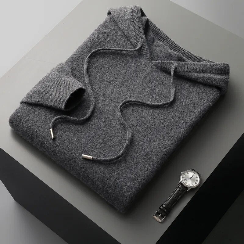 Image of Neil | Men's Long Sleeve Knit Hoodie