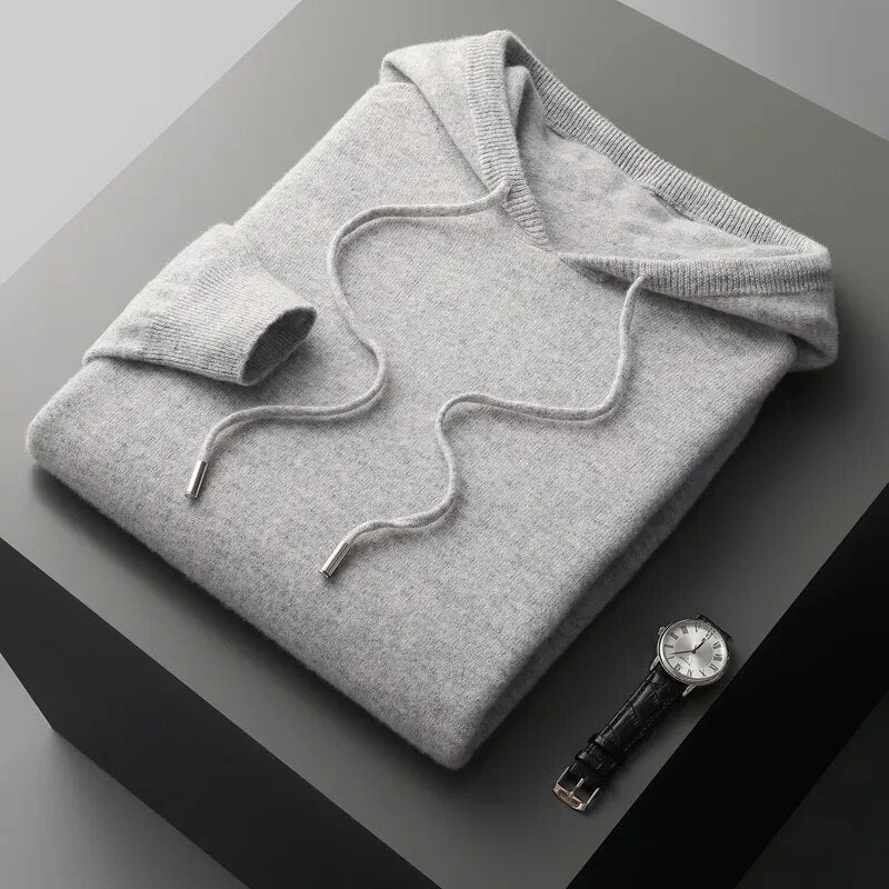 Image of Neil | Men's Long Sleeve Knit Hoodie