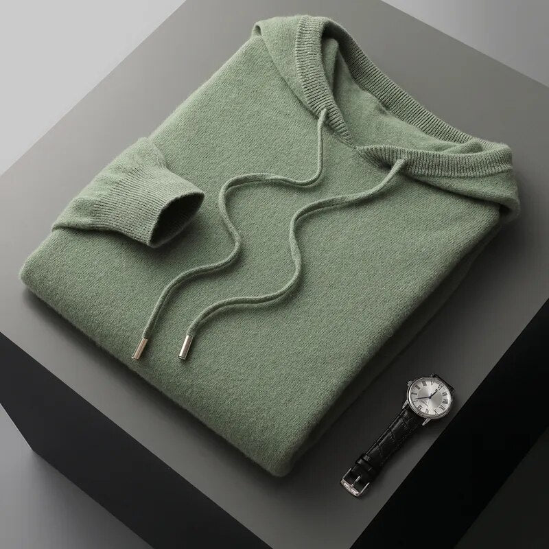 Image of Neil | Men's Long Sleeve Knit Hoodie