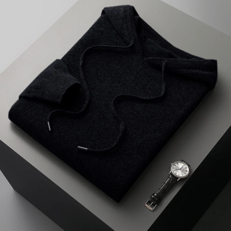 Image of Neil | Men's Long Sleeve Knit Hoodie